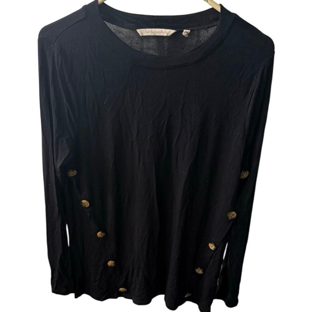 Soft Surroundings Women's Long Sleeve Tunic with‎ Buttons on Side PM
